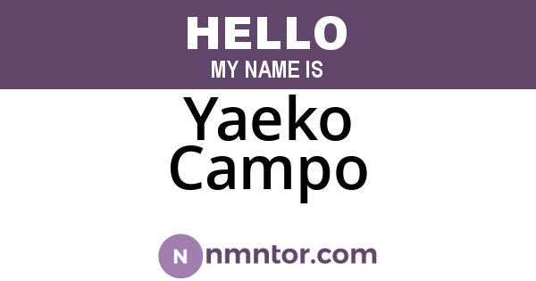 Yaeko Campo