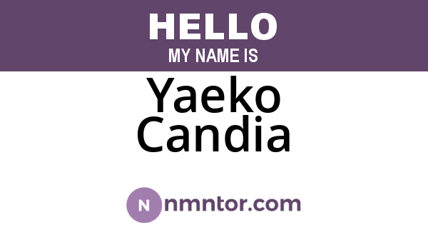 Yaeko Candia