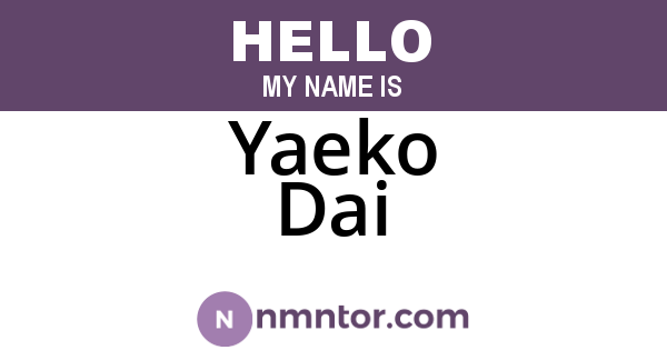Yaeko Dai