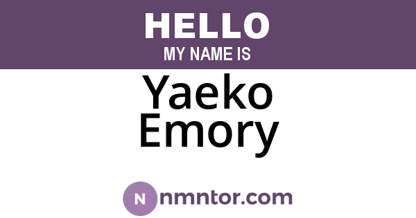 Yaeko Emory
