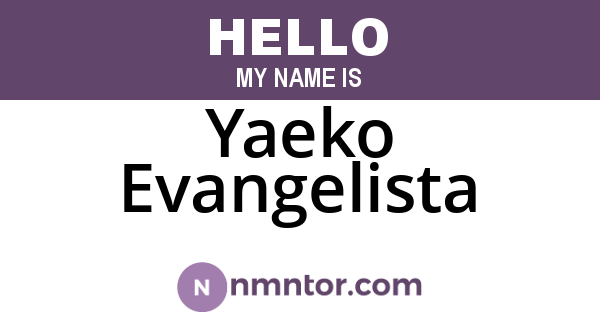 Yaeko Evangelista