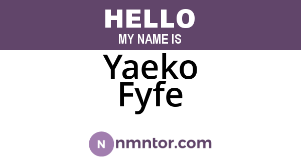 Yaeko Fyfe