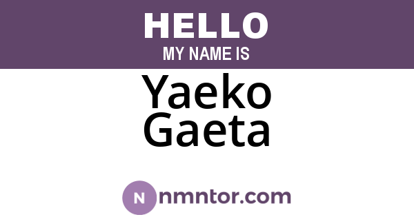 Yaeko Gaeta