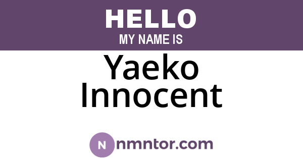 Yaeko Innocent