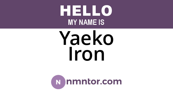 Yaeko Iron