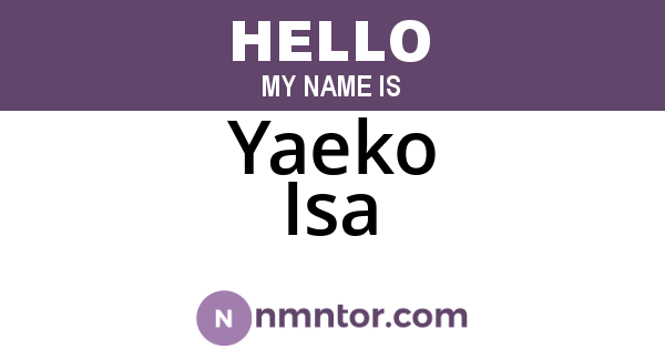 Yaeko Isa