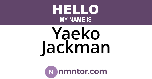 Yaeko Jackman