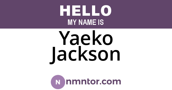 Yaeko Jackson