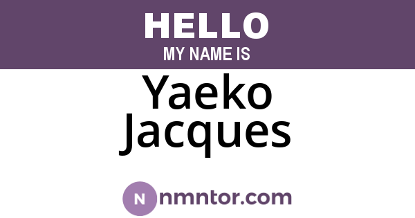 Yaeko Jacques