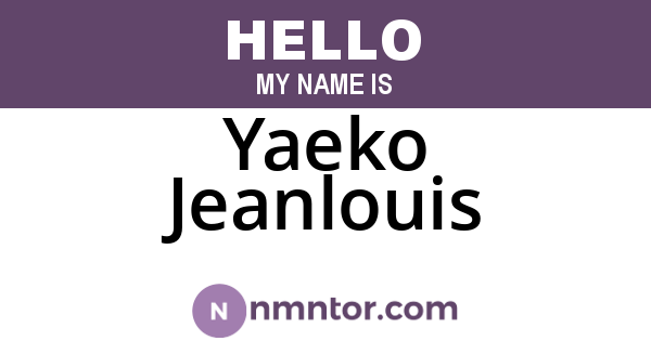 Yaeko Jeanlouis