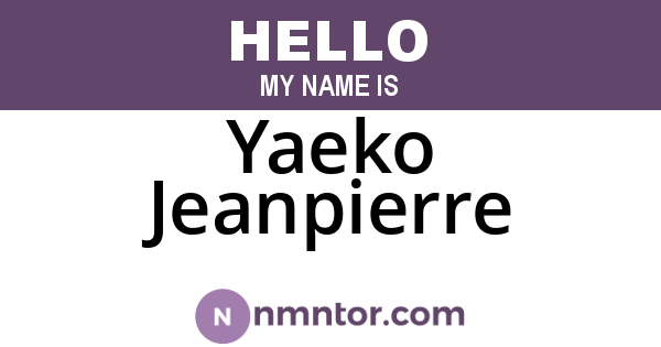 Yaeko Jeanpierre