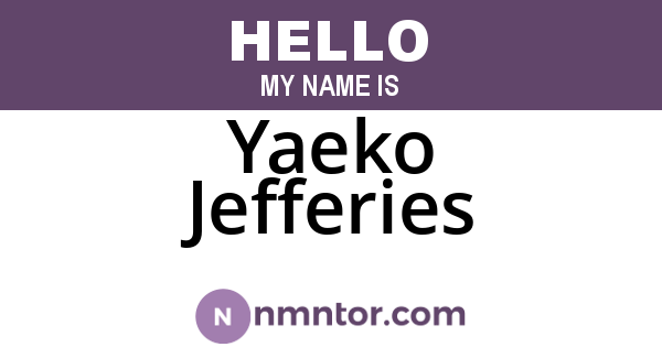 Yaeko Jefferies
