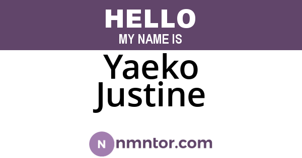 Yaeko Justine