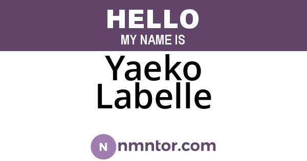 Yaeko Labelle