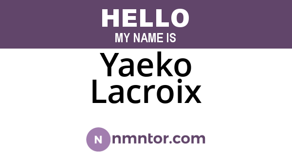 Yaeko Lacroix