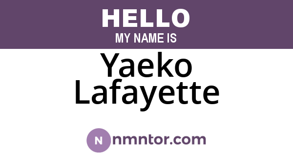 Yaeko Lafayette