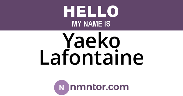 Yaeko Lafontaine