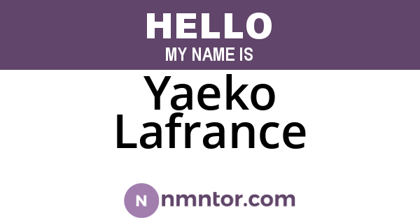 Yaeko Lafrance