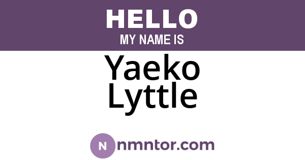 Yaeko Lyttle
