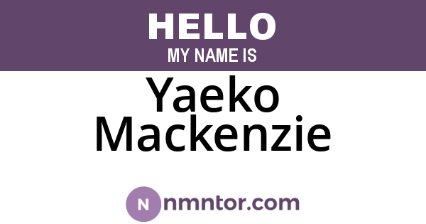Yaeko Mackenzie