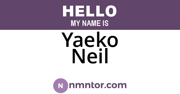 Yaeko Neil