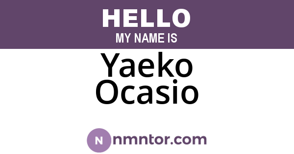 Yaeko Ocasio