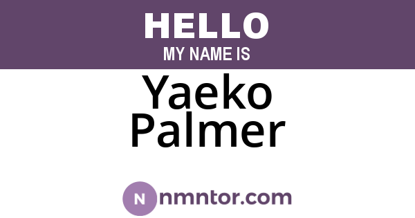 Yaeko Palmer
