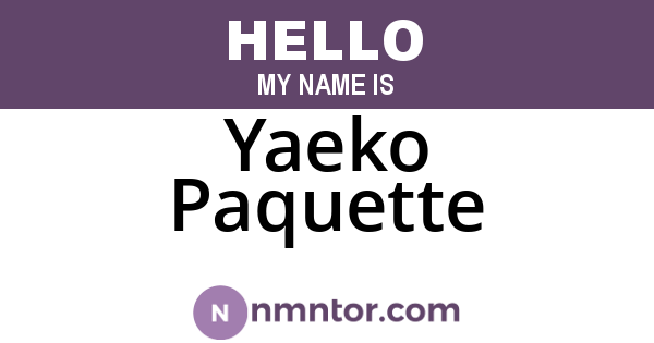 Yaeko Paquette