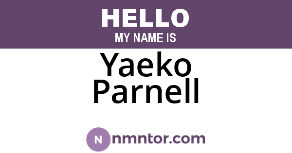 Yaeko Parnell