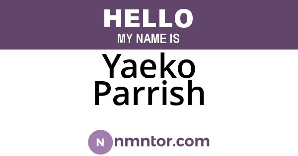 Yaeko Parrish