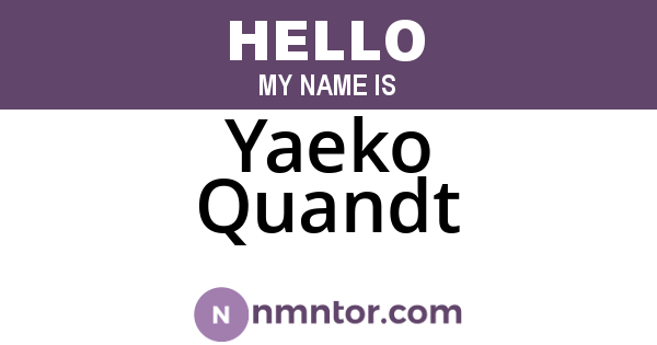 Yaeko Quandt