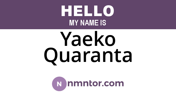 Yaeko Quaranta