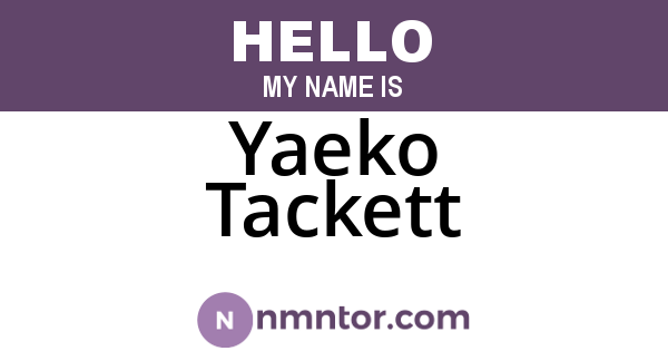 Yaeko Tackett