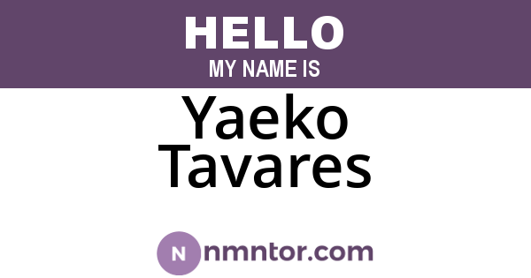 Yaeko Tavares