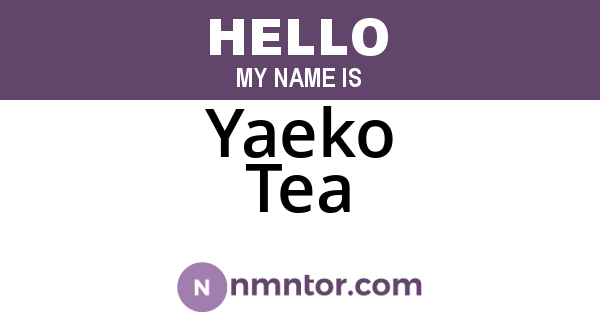 Yaeko Tea