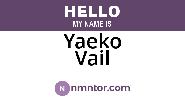 Yaeko Vail
