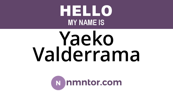 Yaeko Valderrama