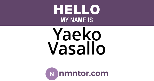 Yaeko Vasallo