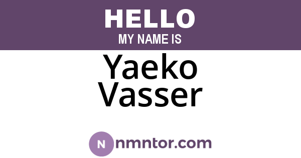 Yaeko Vasser