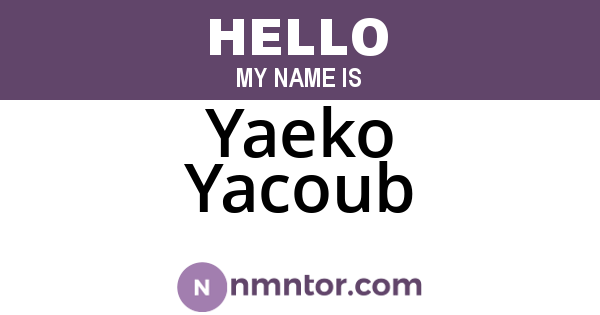 Yaeko Yacoub