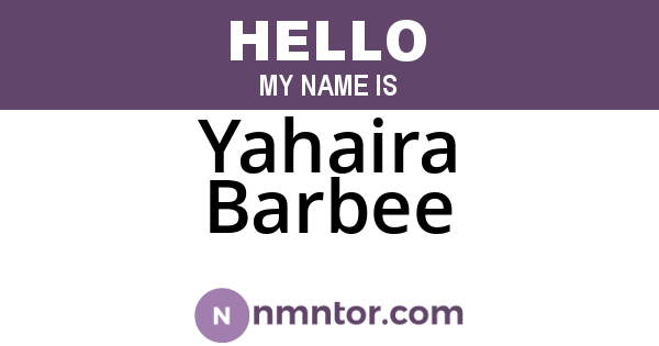 Yahaira Barbee