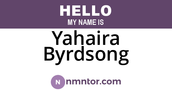 Yahaira Byrdsong