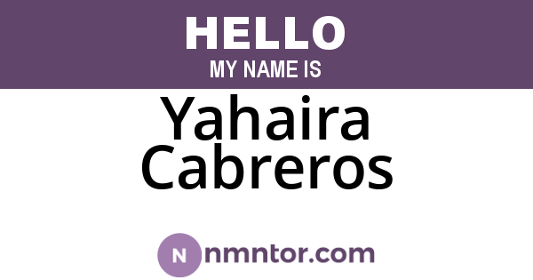 Yahaira Cabreros