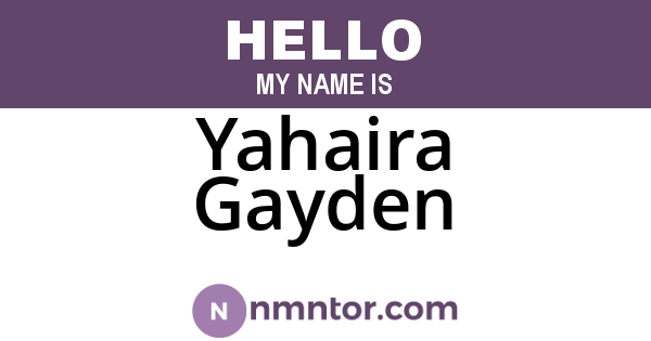 Yahaira Gayden