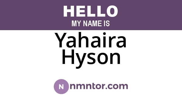 Yahaira Hyson