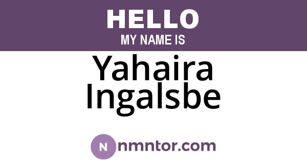 Yahaira Ingalsbe