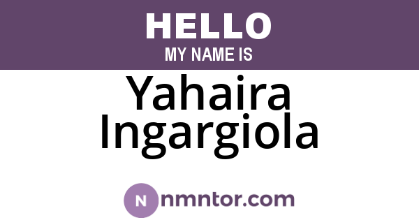 Yahaira Ingargiola