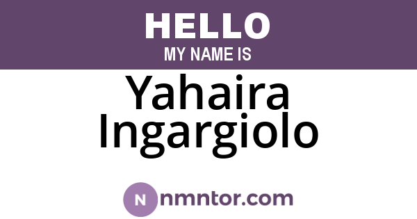 Yahaira Ingargiolo
