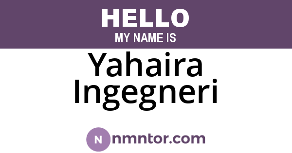 Yahaira Ingegneri