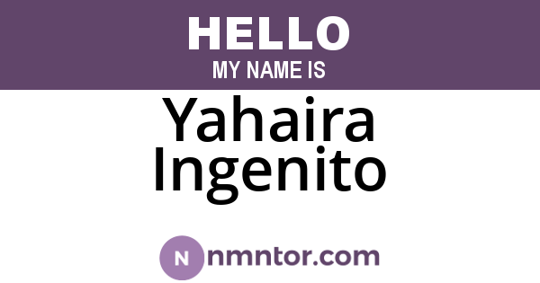 Yahaira Ingenito